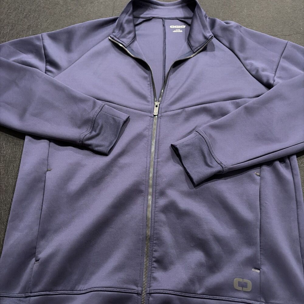 OGIO Pioneer Full Zip Tech TrackJacket Mens Large Navy Blue Performance Golf Gym